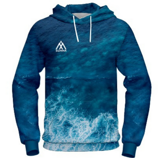 Summa Time Printed Hoodie Blue